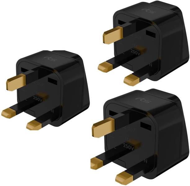 RTS India to UK England London Travel Plug Adapter Converter (3 Pack) Type G Power Plug