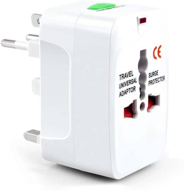 CPN Pnitin and company mumbai Universal word wide travel multi charger adapter plug white colour Three Pin Plug