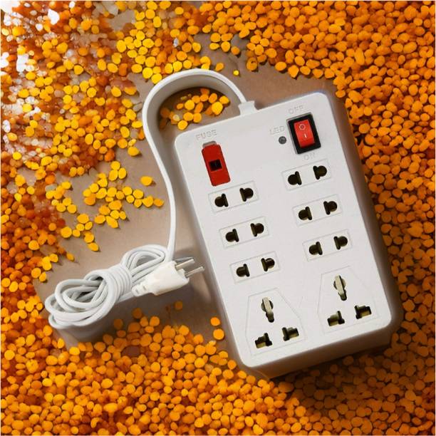 LifoDora Extension cord 8 Socket Extension Boards(White...