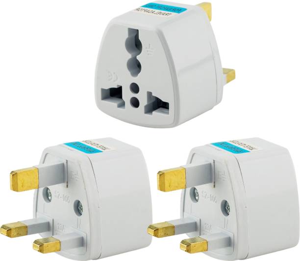 HI PLAST (3pc) Type-G Adapter Universal Travel Worldwide Adapter, UK Plug, 3pin Converter Socket, Flat Pin Wall Plugs Power Plug