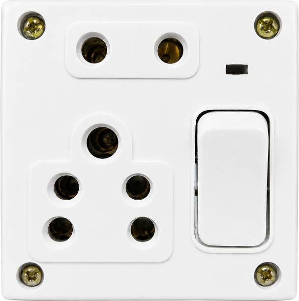 ECOM Switch Socket 6A & 16A Modular, 240V Universal 3 Pin Power Outlet with Indicator 16 A Five Pin Socket