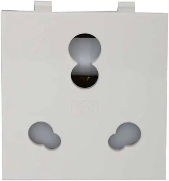Roma 30828 6A/16A Twin Socket, Durable & Stylish Electrical Outlet for Home & Office, 16 A Three Pin Socket