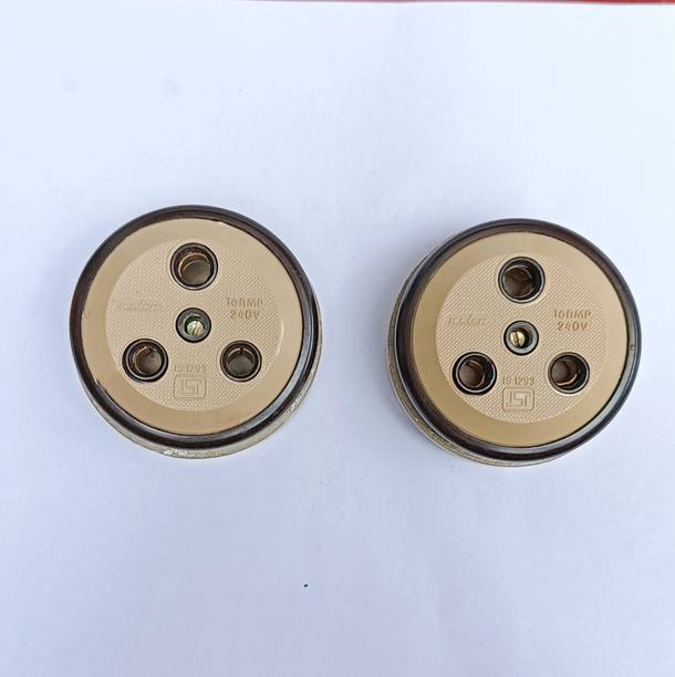 KLICK Dimond Tumbler Socket | ISI Marked | Socket With Porcelain Base 16Amp,240V AC, 16 A Three Pin Socket