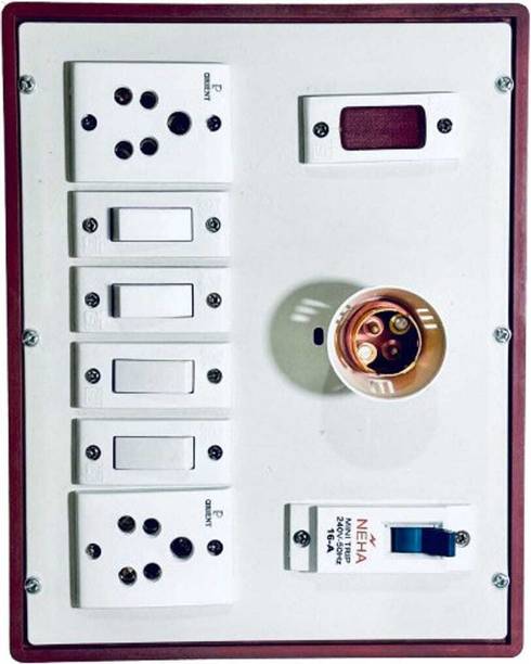 Rgtas SafeGuard Switch Board with MCB 6 A Four Way Electrical Switch