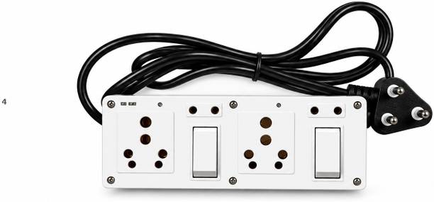GROOVS Electrical Extension Board with 2 Power Switches 6 A Three Pin Socket