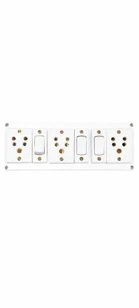 Rgtas Electrical Board 3 Socket + 3 Switch 16 A Five Pin Socket