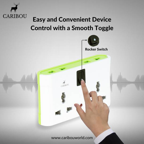 CARIBOU CBU-05 Universal|LED|Master Switch|4 WAY MULTI PLUG 6 A Four Pin Socket
