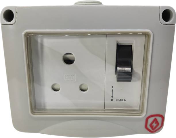 AmpVault Weatherproof Electrical Surface Box With 10A Socket And 16A MCB 10 A Three Pin Socket