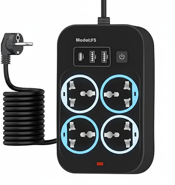 ZIYTRACK Extension Power Strip | 1 Type C & 2USB Ports |4AC Power Socket Multi Plug Use | 7  Socket Extension Boards