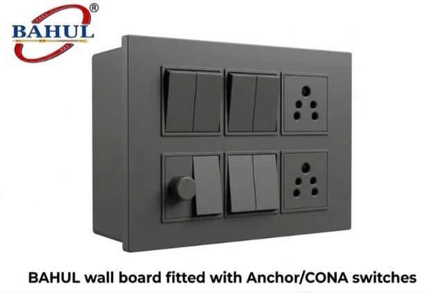 BAHUL WALL MOUNT MODULAR SWITCHES BOARD WITH STRONG BOX Wall Plate