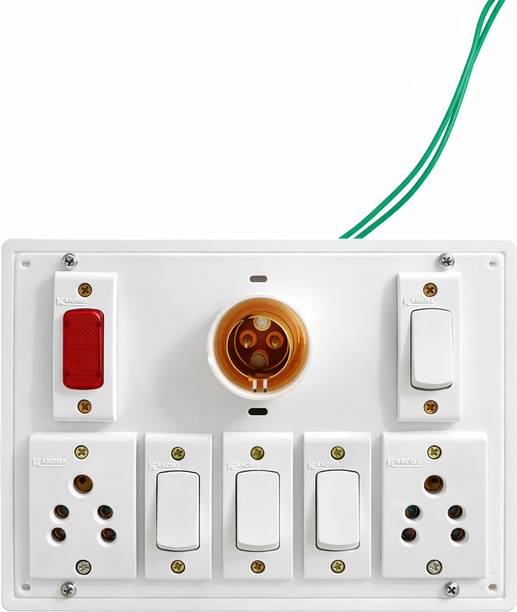 Rgtas 4 switch 2 socket 1 holder 1 indegater 6 A Four Way Electrical Switch