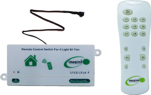 Imagine Technologies Remote Control Switch for 4 Light 1 Fan (Humming less Fan Speed ) Smart Switch