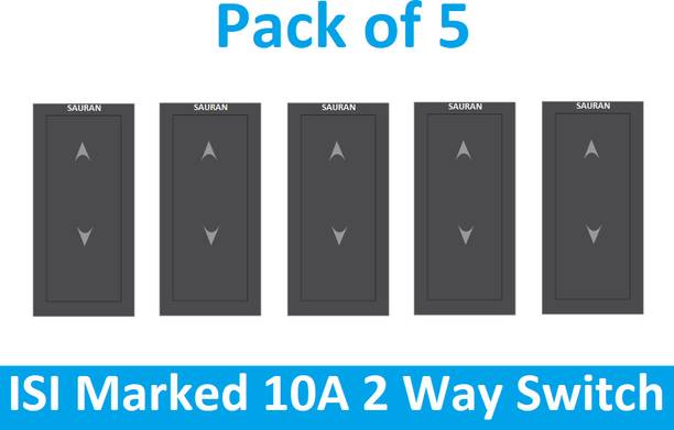 Sauran Black Switch 10 A Two Way Electrical Switch