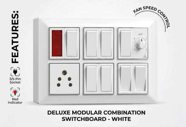 SK Lite 12 Modular Pre-Wired Switch Board 10 A One Way Electrical Switch