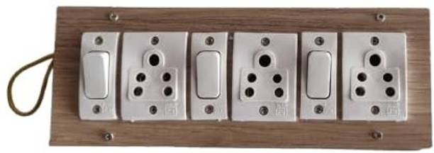 JAI MAA CHAMUNDA ELECTRICALS 3 Modular Switches | Polycarbonate Electrical Wall Switch 6 A Three Way Electrical Switch