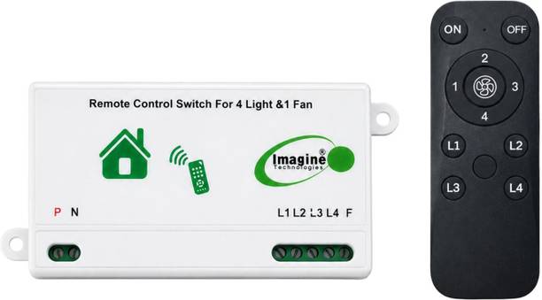 Imagine Technologies Remote Control Switch for 4 Light 1 Fan Regulator(Humming less Fan Speed ) 10 A One Way Electrical Switch