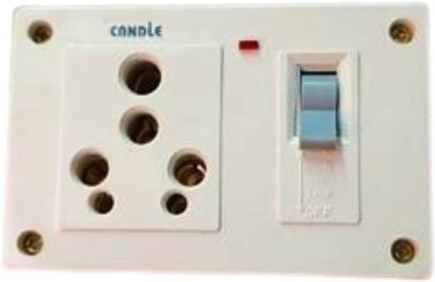 CANDLE 32amp. MCB + Socket + Indicator Combined With Box(Short Circuit Breaker) 32 A One Way Electrical Switch
