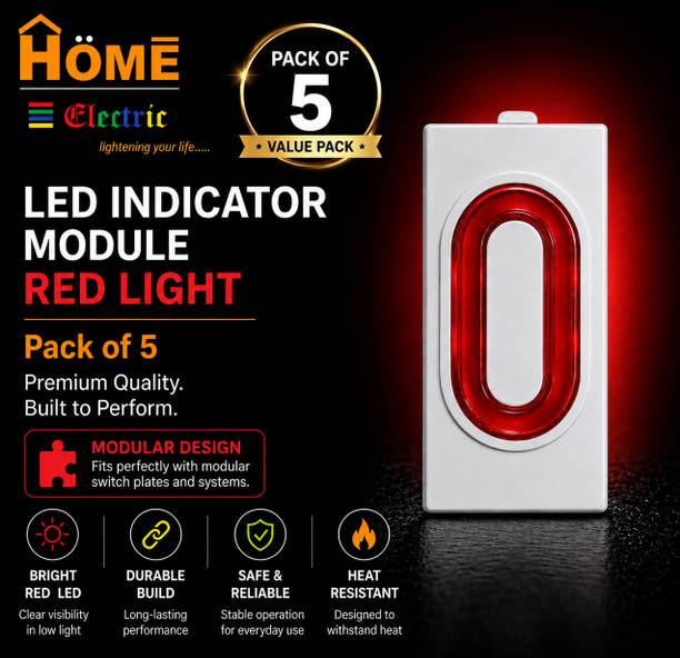 HOME ELECTRIC HOME ELECTRIC RED OVAL INDICATOR (PACK OF 5) 6 A One Way Electrical Switch