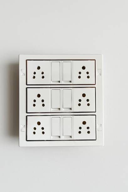 Rgtas Modular Electrical Switch Board with 6 Universal Sockets & 6 Switches 20 A One Way Electrical Switch