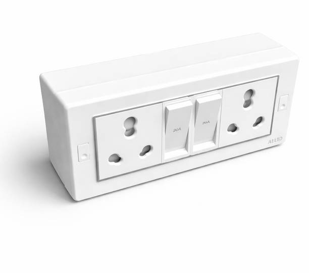 A1 LED modular switch board Heavy Duty Sockets for AC Geyser High Load Appliances 20 A One Way Electrical Switch