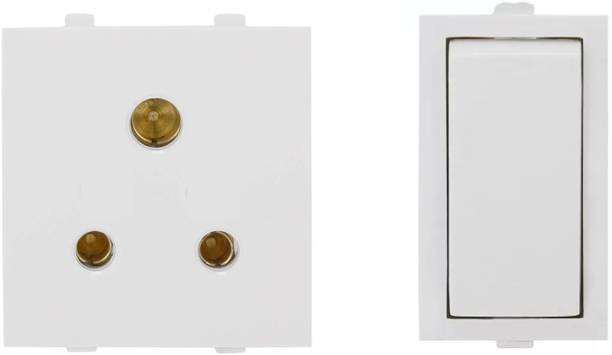 JELECTRICALS Modular 6 AMP Switch and Socket Combo 6 A One Way Electrical Switch