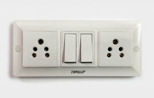 VistaCoating 2 Socket and 2 Switch Modular Extension Board 6 A One Way Electrical Switch