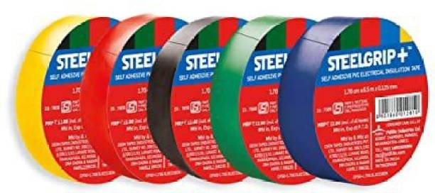 Steelgrip Rubber Tape 1.70CM*6.5M*0.125MM SELF ADHESIVE PVC ELECTRICAL INSULATION TAPE SET OF 20