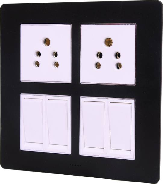 Dewon Electric 8 Module with LED Indicator |Suitable for Modular Switches Premium square Wall Plate