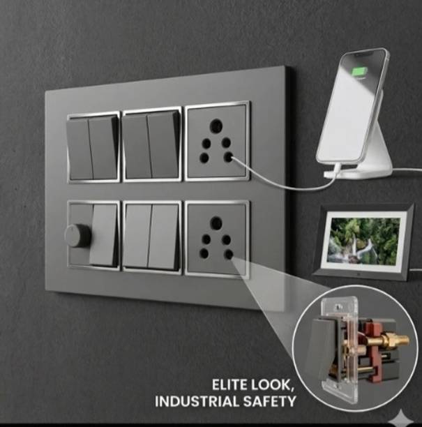 BAHUL MODULAR SWITCH BOARD WITH STRONG BOX SHOCK PROFF Wall Plate