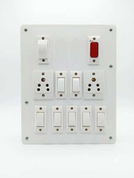 ANenterprises Heavy Duty 7 Switch + 2 Socket Modular Electrical Switchboard Wall Plate