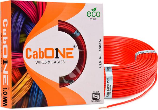 CabONE CCA Copper 1.0 sq/mm 90 MTR FR PVC Multi Strand Electric Electrical Wire Cable 1 sq/mm Red 300 ft. Wire