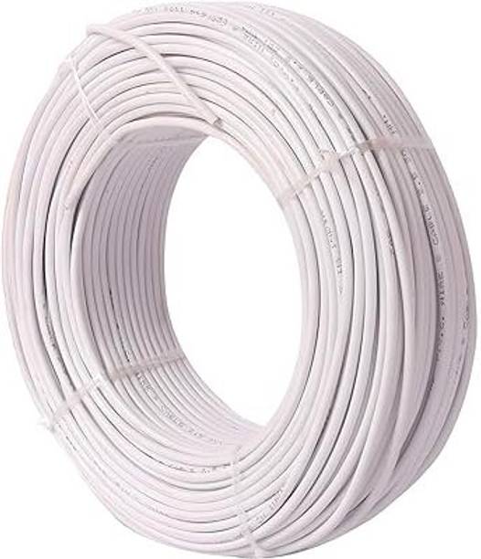 VrindaCab Multi Strand House Wiring Cable | FR PVC Insulated CCR Copper Wire 1 sq/mm White 90 m Wire