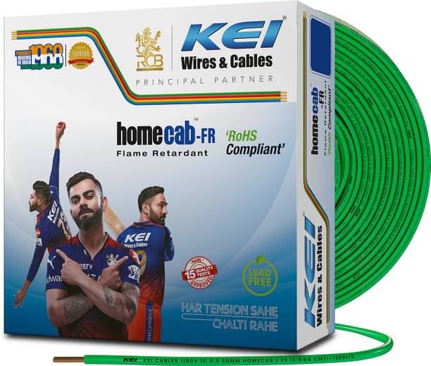 KEI FR PVC 0.75 sq/mm Green 90 m Wire