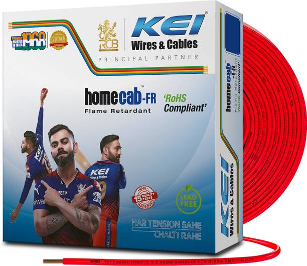 KEI FR PVC 0.75 sq/mm Red 90 m Wire