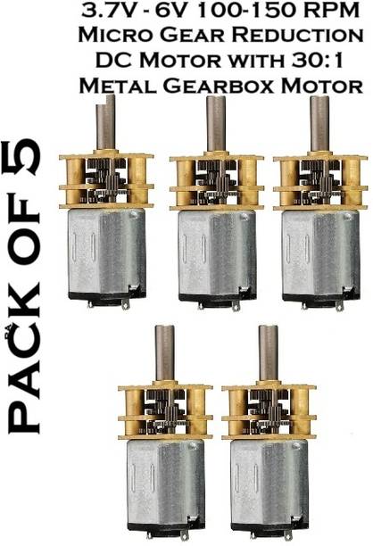 SG Flash PACK OF 5 3.7V 6V 100 RPM Micro Gear Reduction DC Motor Electronic Components Electronic Hobby Kit