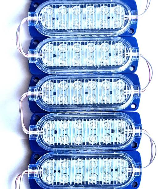 Wizzo 5 Pieces {BLUE} DC 12 Volt 3 Watt (12-LED) Waterproof LED Module Light Interior Light Car LED (12 V, 3 W)
