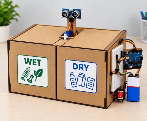 Project Banao PB Smart Dustbin Project Model Kit | Arduino UNO Waste Bin | STEM Learning Electronic Components Electronic Hobby Kit