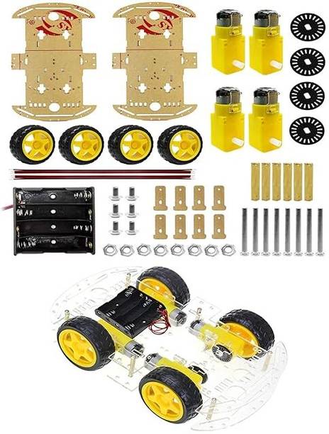 जिपनेक्स Robot Car Chassis Kit, 4WD, Remote Control, Suitable for Kids and Teens लाइट इलेक्ट्रॉनिक हॉबी किट