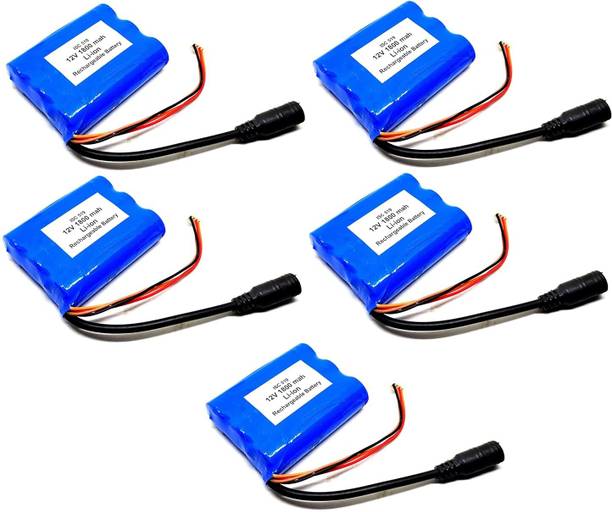 INVENTO 5Pcs 11.1V-12V 1800mAhLithium ion Li-ion 3.7V x 3 Cell Rechargeable Battery Pack Automotive Electronic Hobby Kit