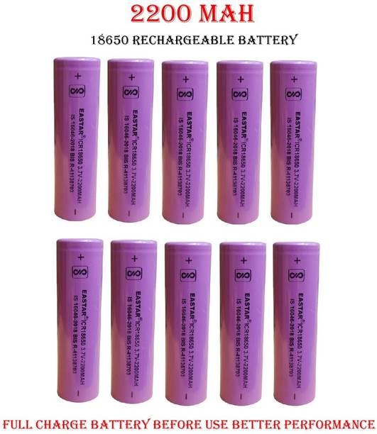 EASTRA 10 PCS EASTAR 18650 3.7V 2200 MAH LITHIUM ION RECHARGEABLE BATTERY Electronic Components Electronic Hobby Kit