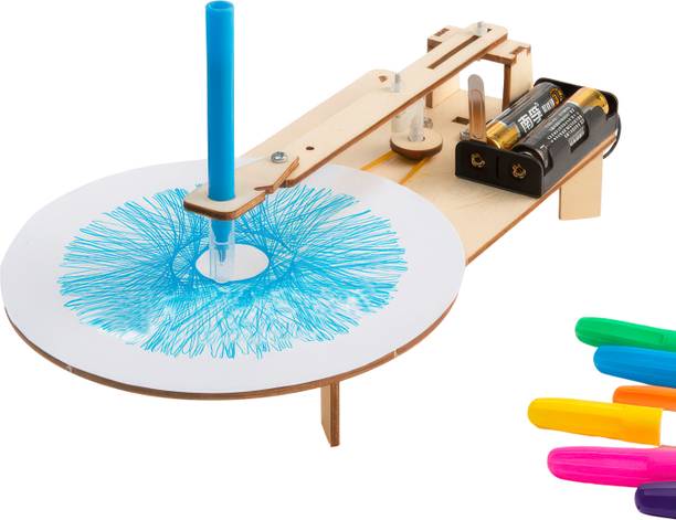 DOCSTEM Drawing Robot - DIY Puzzle | STEM Education Kit | Wooden Puzzle Kit Educational Electronic Hobby Kit