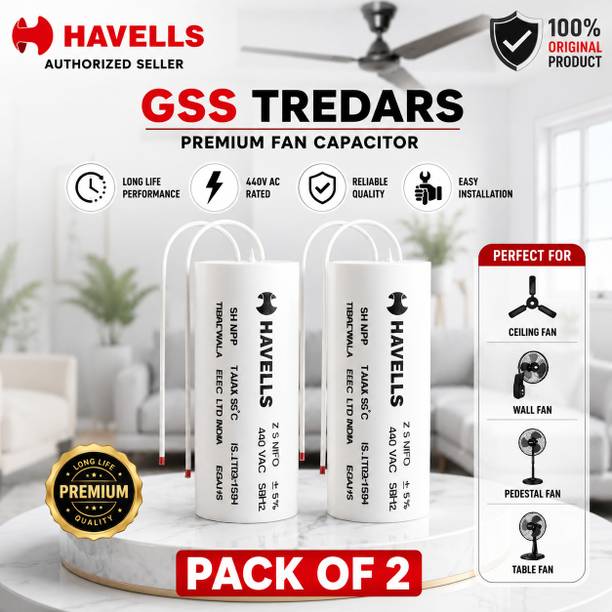 Hevells Original 2.5 Mfd Capacitor For All Ceiling Fans And Table Fan Power Supply Electronic Hobby Kit