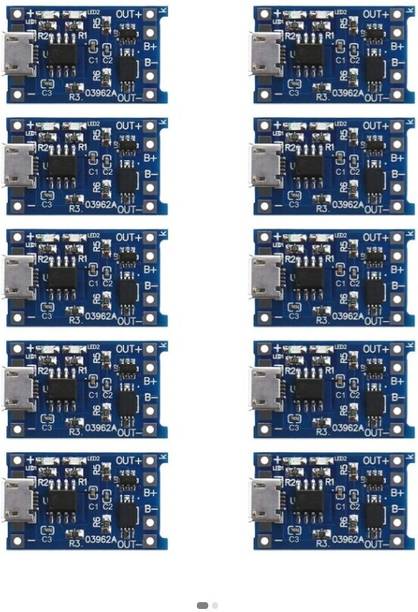 VOICEKON 10Pcs TP4056 5V 1A 18650 Lithium Battery Charger Charging Board Module Micro USB Electronic Components Electronic Hobby Kit