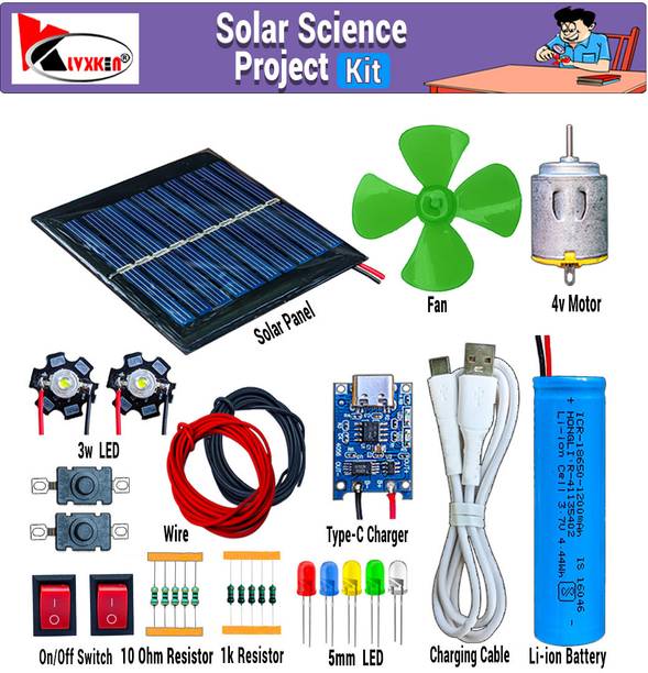 KLVXKEN Mini Solar Panel, 4v dc motor kit, light & Other Science Poject Experiment Kit Electronic Components Electronic Hobby Kit