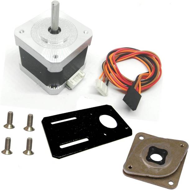 INVENTO 4pcsNema 17 4.2 Kg-cm Bipolar StepperMotor + Flat Plate Bracket+Vibration Damper Automotive Electronic Hobby Kit