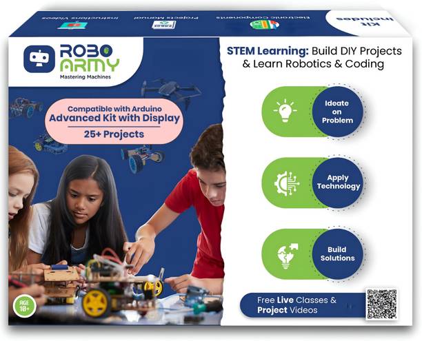 Roboarmy DIY Robotics Kit with Display | 25+ Projects|Compatible with Arduino|Age 12–16 Educational Electronic Hobby Kit
