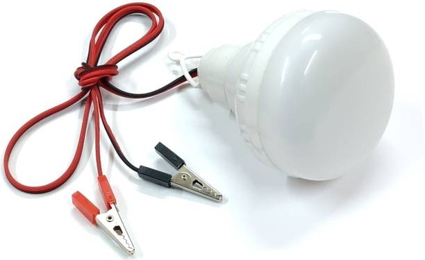 ERHIndia 1 Pc 9 Watts LED Bulb with Crocodile Clips Red and Black LED Bulb Electronic Components Electronic Hobby Kit