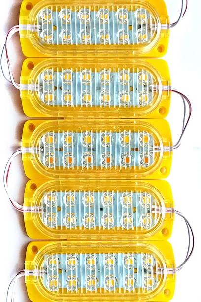 Wizzo 5 Pieces (YELLOW) DC 12 Volt 3 Watt (12 LED) Waterproof LED Module Light Strip Light Electronic Hobby Kit