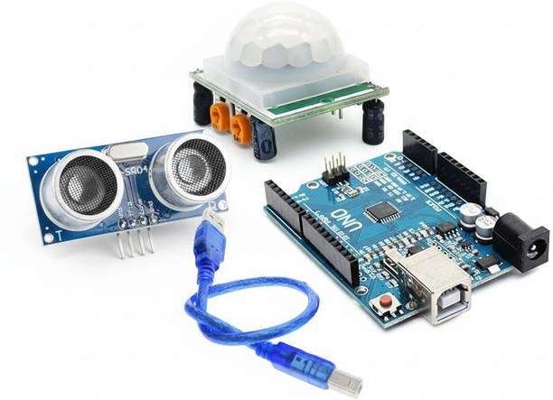 Self Lub UNO SMD Board with PIR Motion Sensor & Ultrasonic Distance Sensor Combo Kit Electronic Components Electronic Hobby Kit