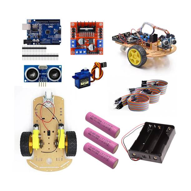 Electrobot DIY 2-Wheel Obstacle Avoidance Robot Kit – Wooden Chassis Educational Electronic Hobby Kit